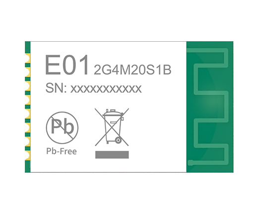 2.4GHz 貼片式自帶PCB增益天線低功耗小尺寸E01無線通信模塊