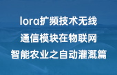 lora擴(kuò)頻技術(shù)無線通信模塊在物聯(lián)網(wǎng)智能農(nóng)業(yè)之自動灌溉篇