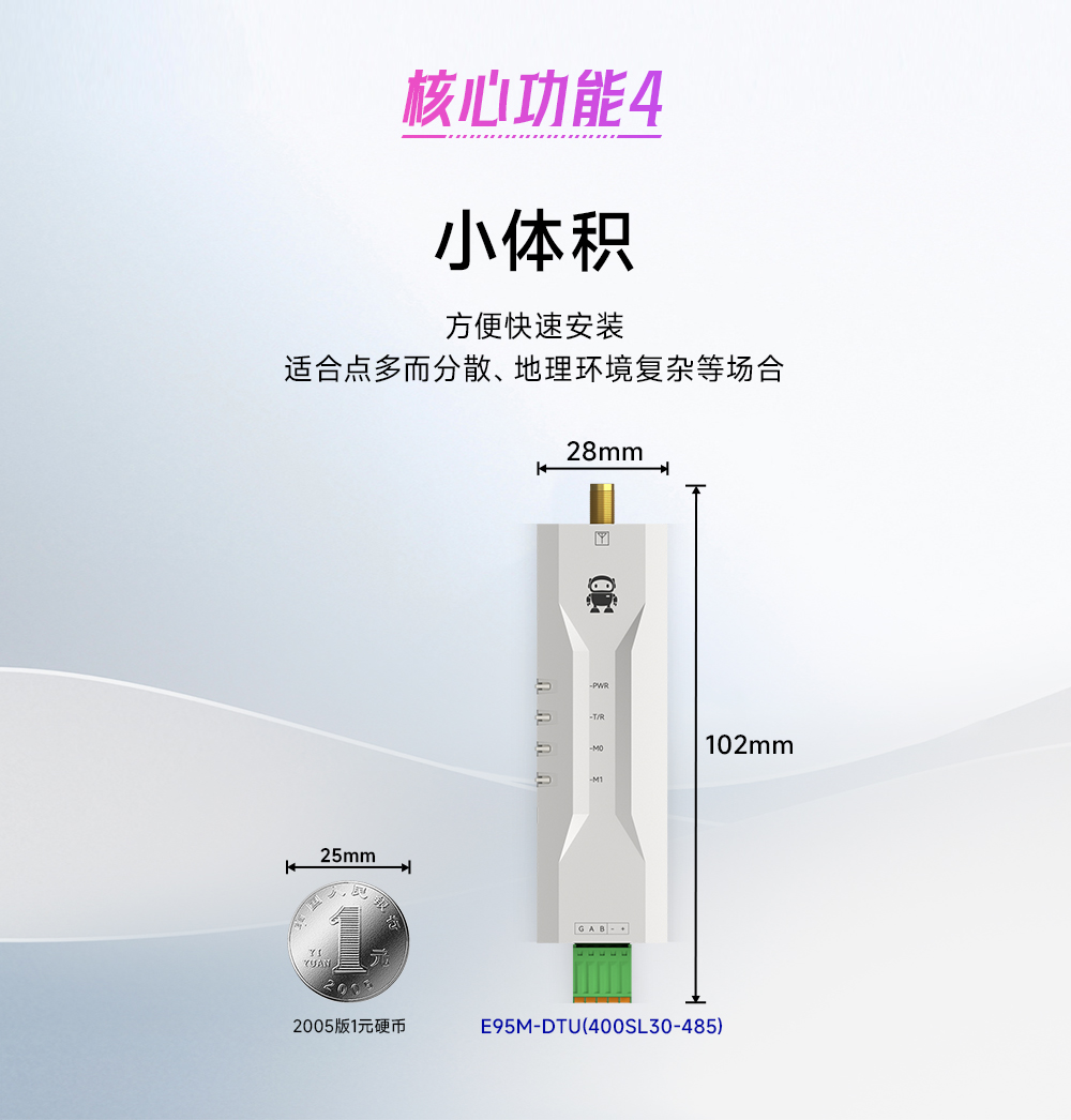 E95M-DTU(400SL30-485) 微型lora DTU數(shù)傳電臺 (6)