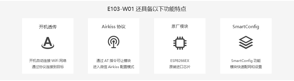 E103-W01 串口轉WiFi模塊 特點