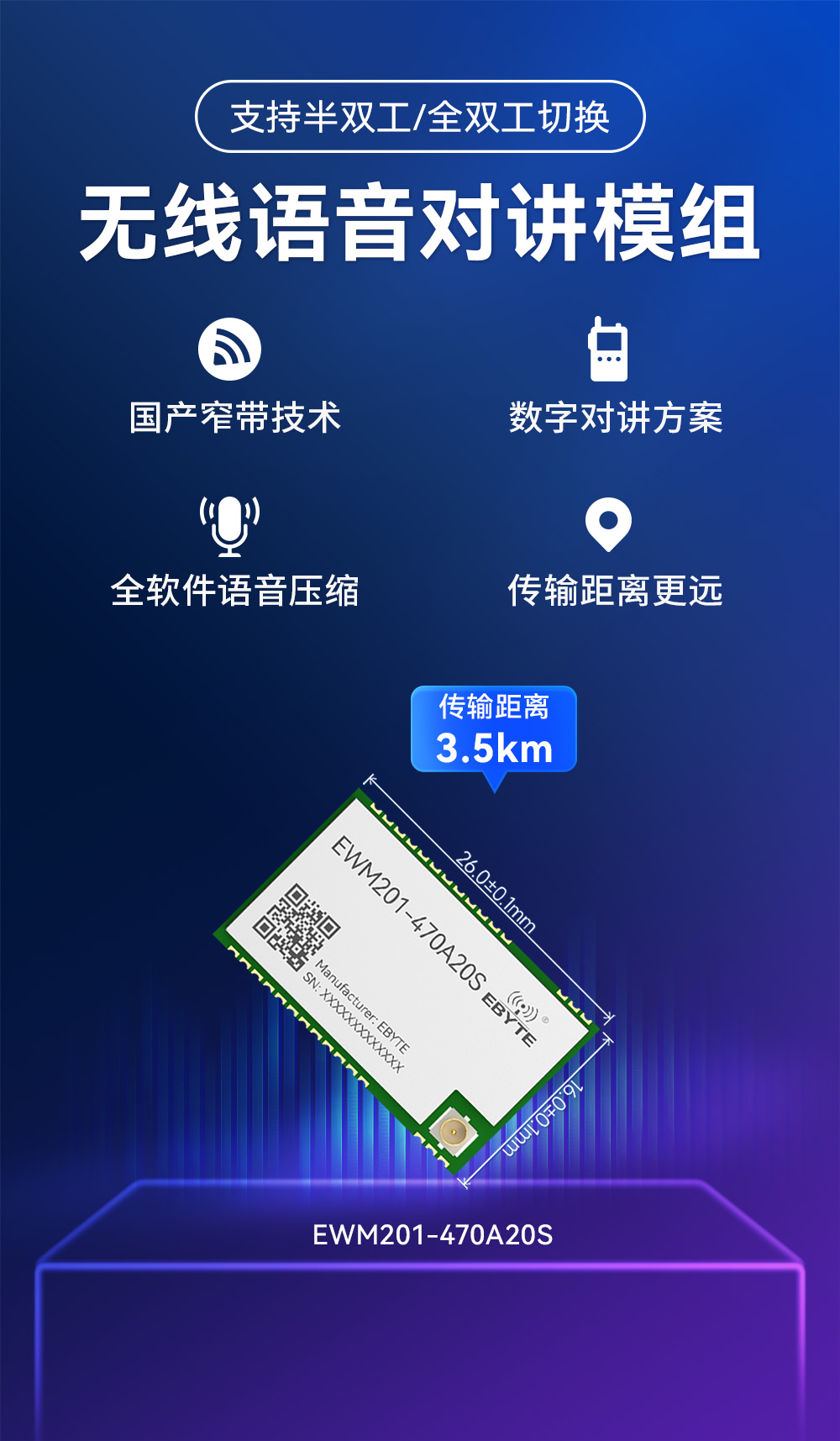 EWM201-470A20S 無線音頻對講模塊 (1)