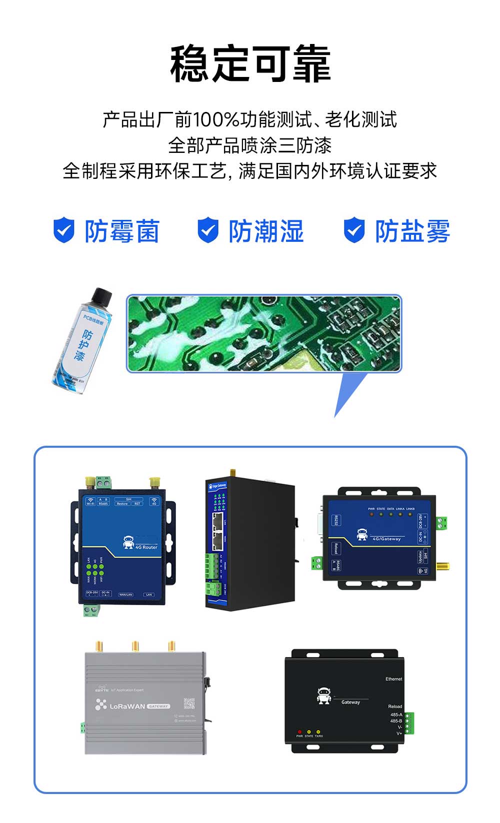 無線網(wǎng)關(guān)三防漆防護(hù)