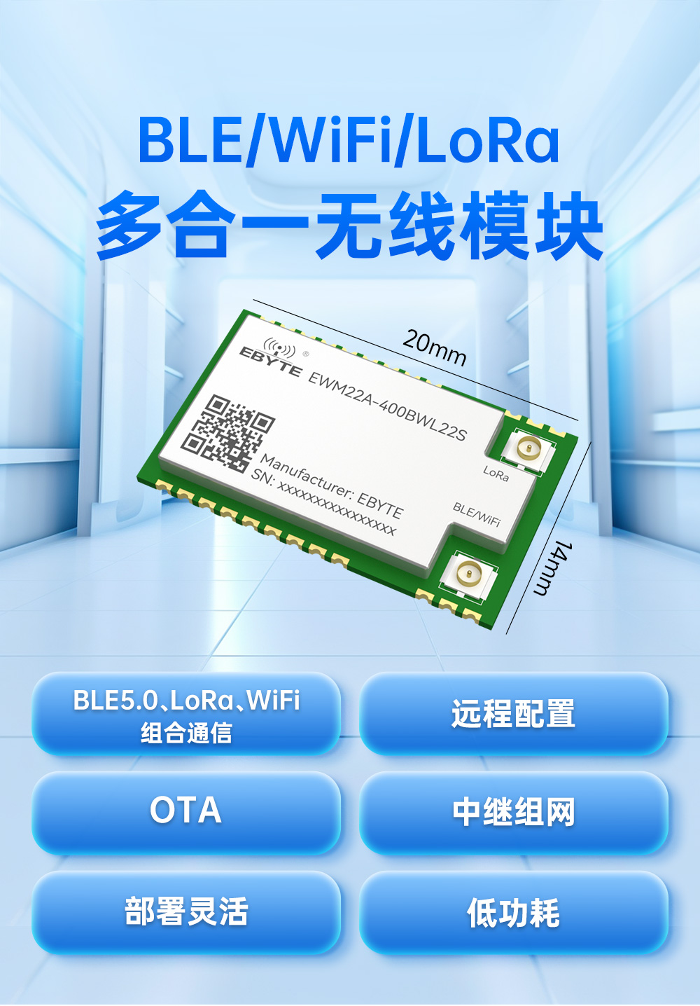 400頻段藍牙、WiFi、LoRa多合一無線模塊 (1)