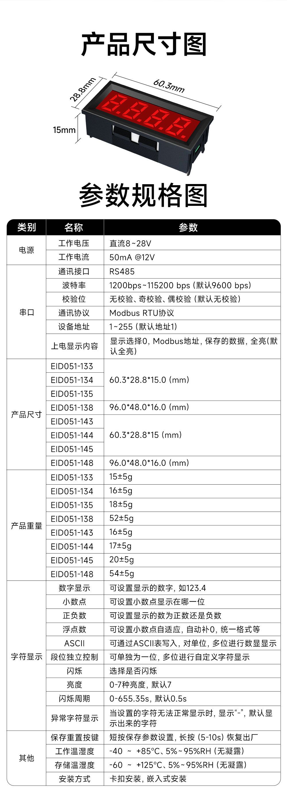 EID051-145系列RS485串口5位LED數(shù)碼管 (15)